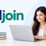 EdJoin education job search platform with a laptop, teaching icon, books, and graduation cap.