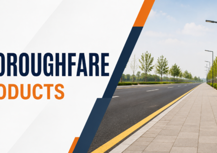 Road and walkway featuring thoroughfare products and infrastructure solutions