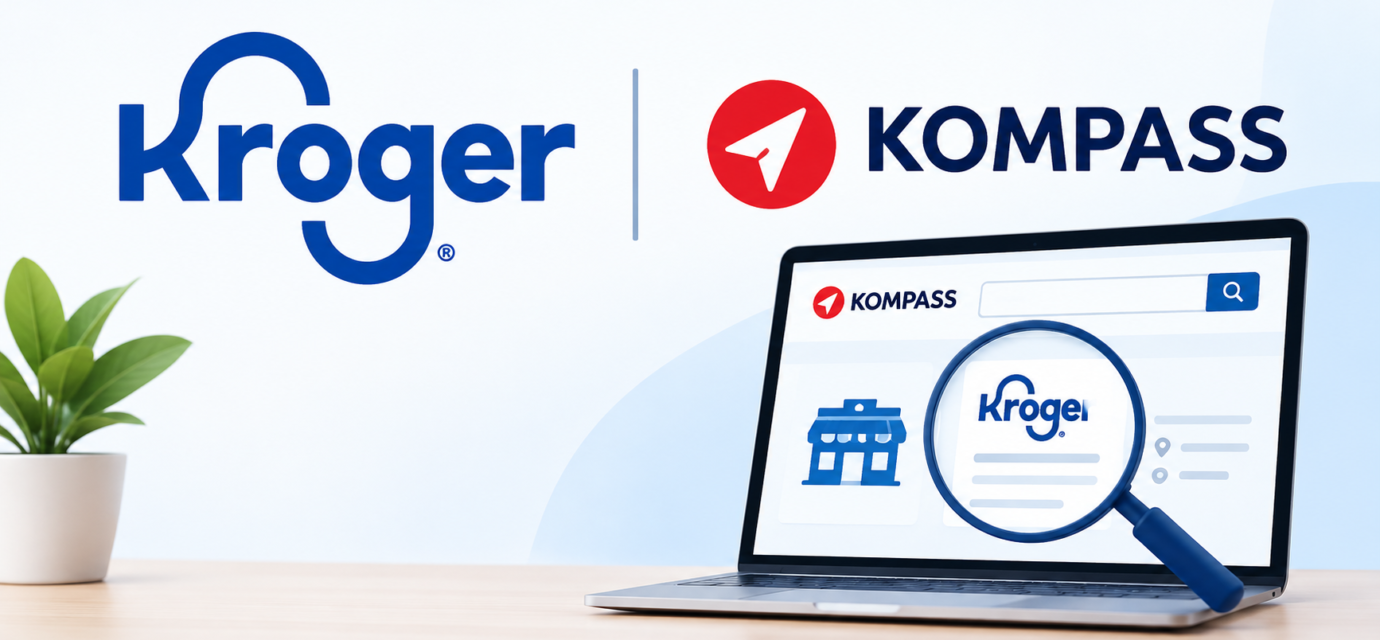 Kroger listing displayed in a Kompass business directory search