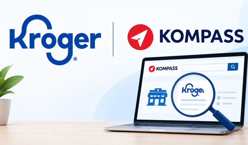 Kroger listing displayed in a Kompass business directory search