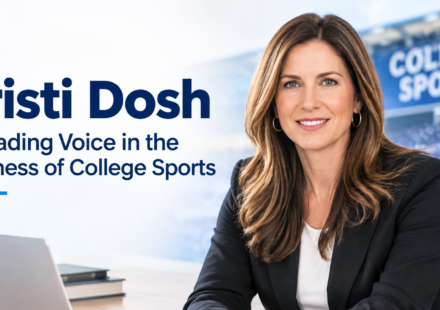 Kristi Dosh featured in a professional college sports business setting