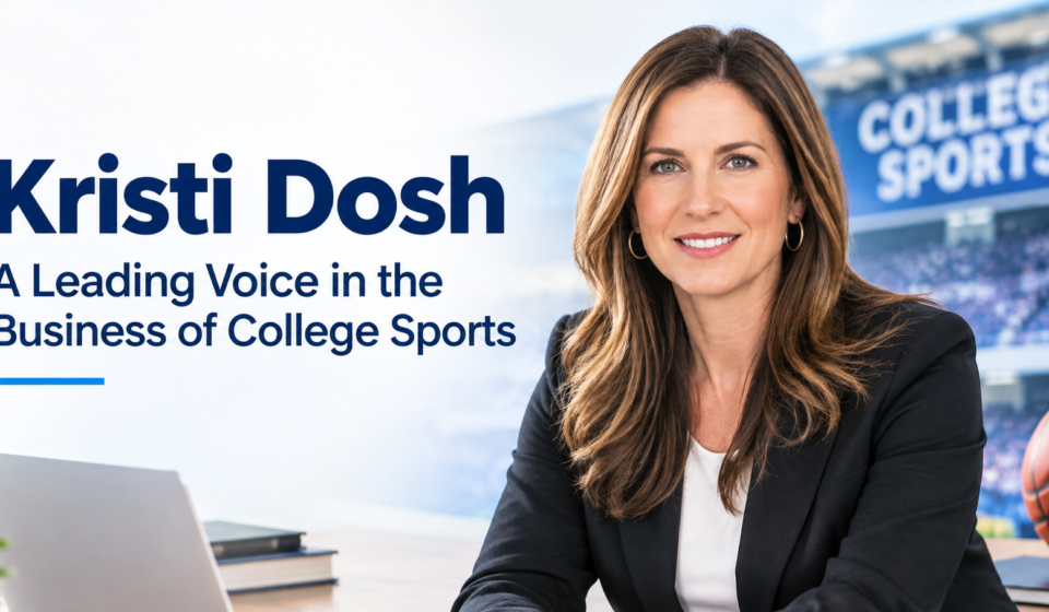 Kristi Dosh featured in a professional college sports business setting