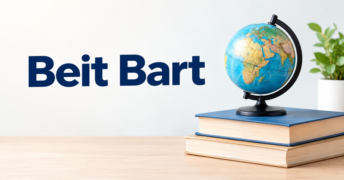 Globe and books representing the meaning and origin of Beit Bart