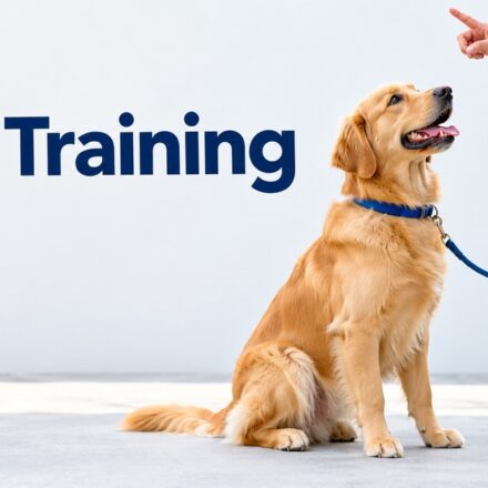 Dog sitting attentively during a professional training session